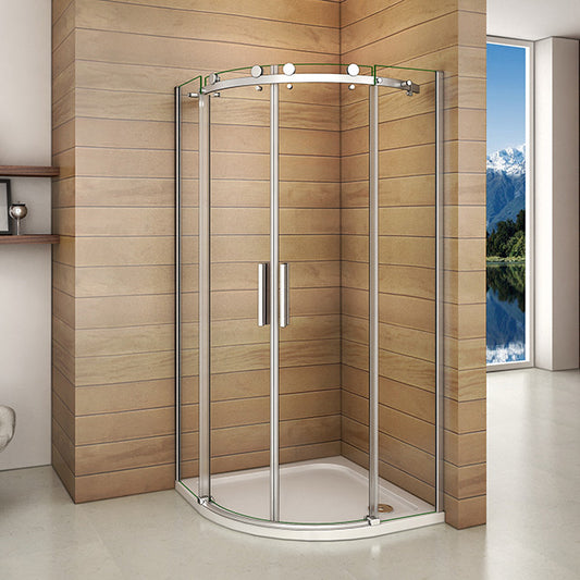 Duschkabine Viertelkreis rund Glas Höhe: 195cm