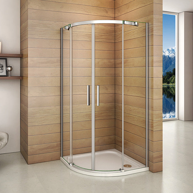 Duschkabine Viertelkreis rund Glas Höhe: 195cm