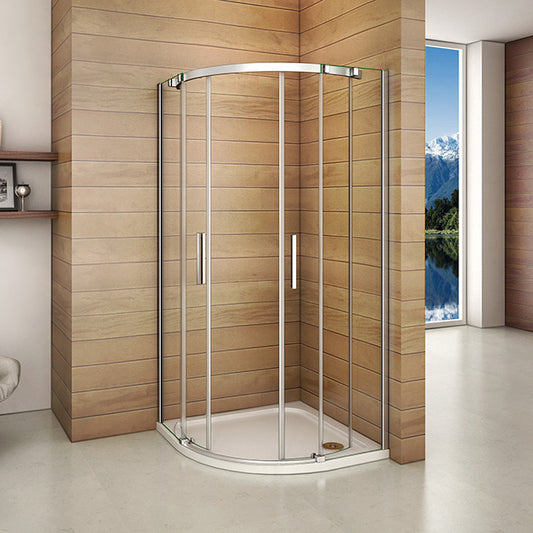 Duschkabine Viertelkreis rund Glas Höhe: 195cm