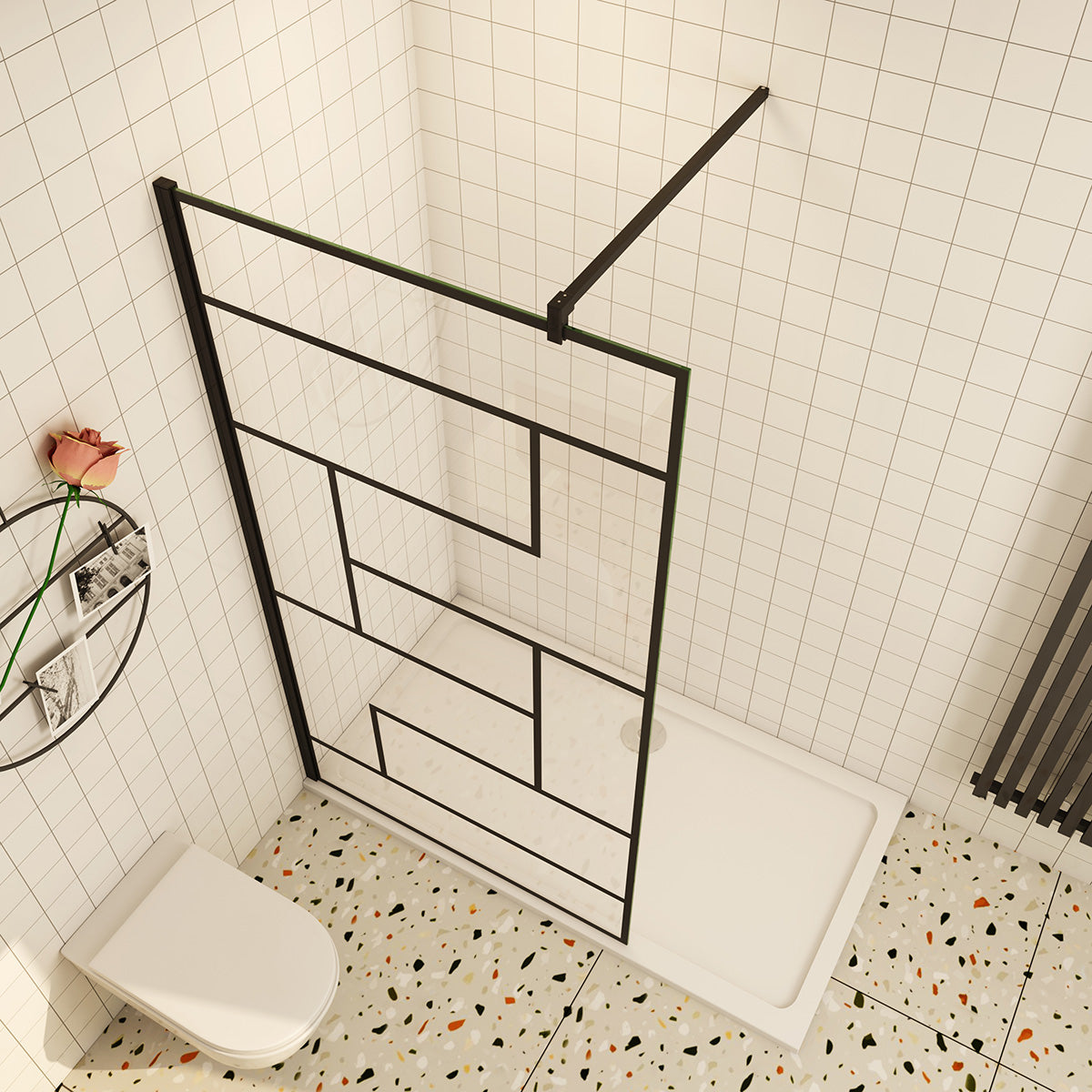 Walk In Dusche 120x200 cm 8mm Glas Duschabtrennung Duschwand