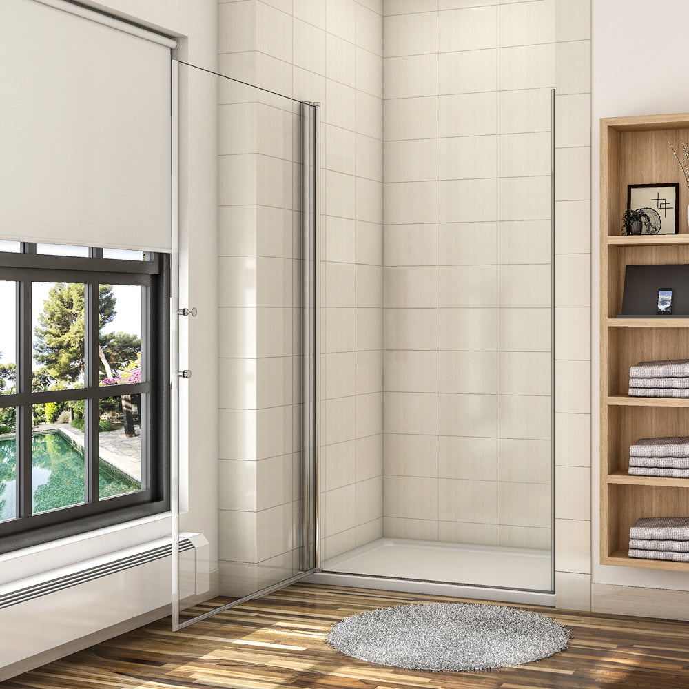 Nischentür Dusche 100 x 197 cm NANO Glas Drehtür Schwingtür