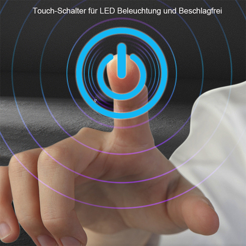 LED Badspiegel rund 50 60 70 80 90 100 cm Touch Beschlagfrei Kaltweiß Wandspiegel mit Beleuchtung