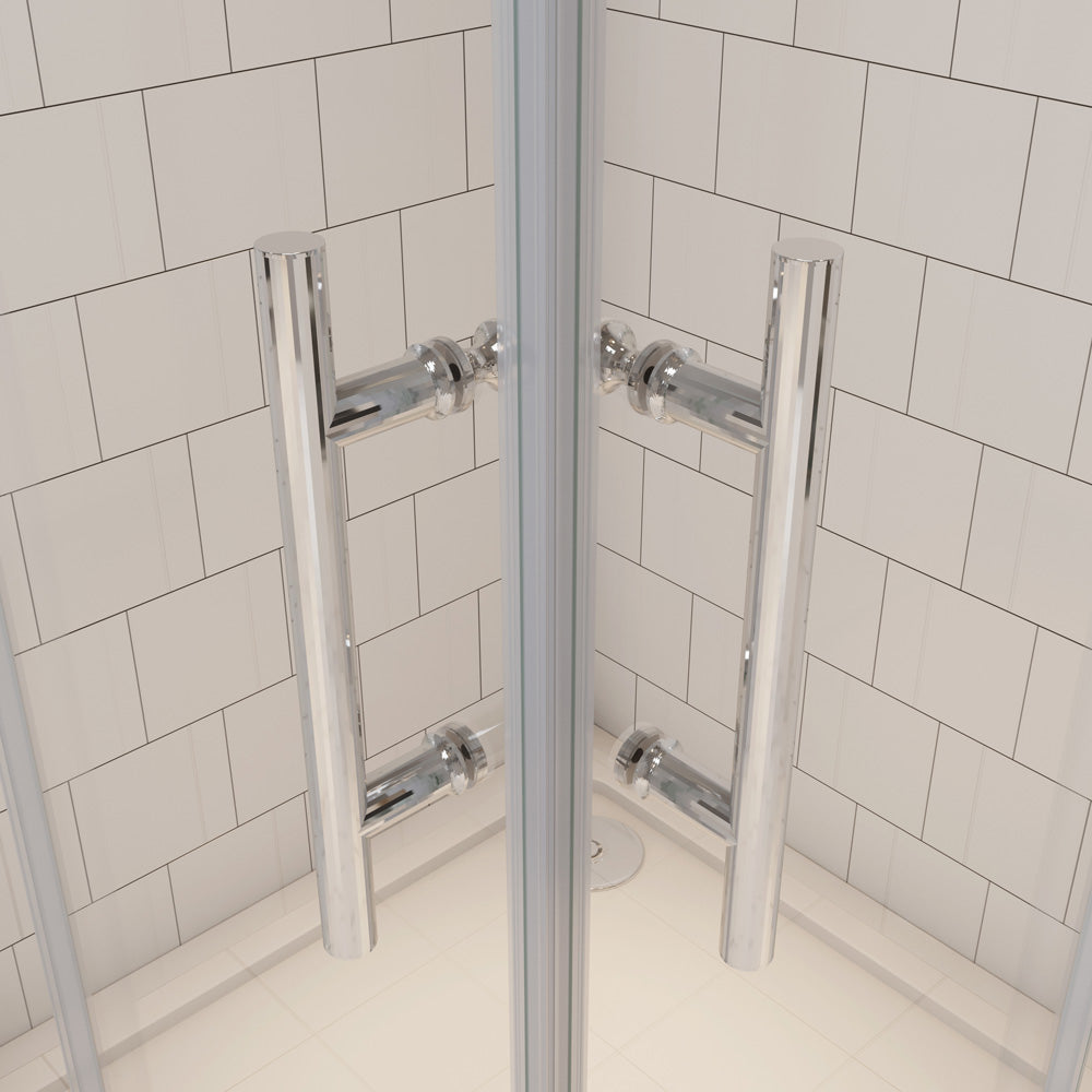 Duschkabine Eckeinstieg 90x90 Schiebetür Eckdusche Dusche Glas H.185 cm