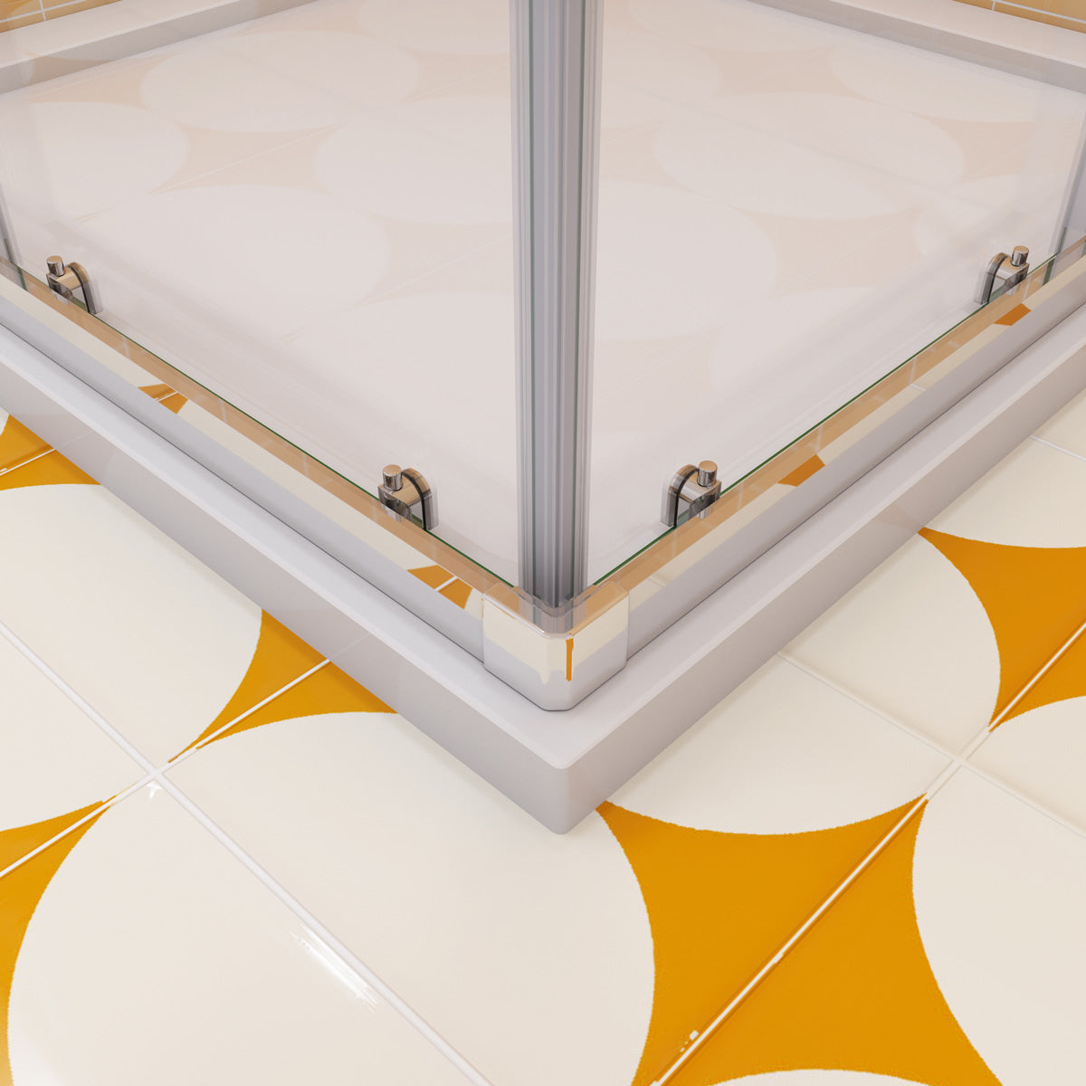 80x80 Duschkabine Schiebetür Eckeinstieg Eckdusche Dusche H.195 cm NANO Glas