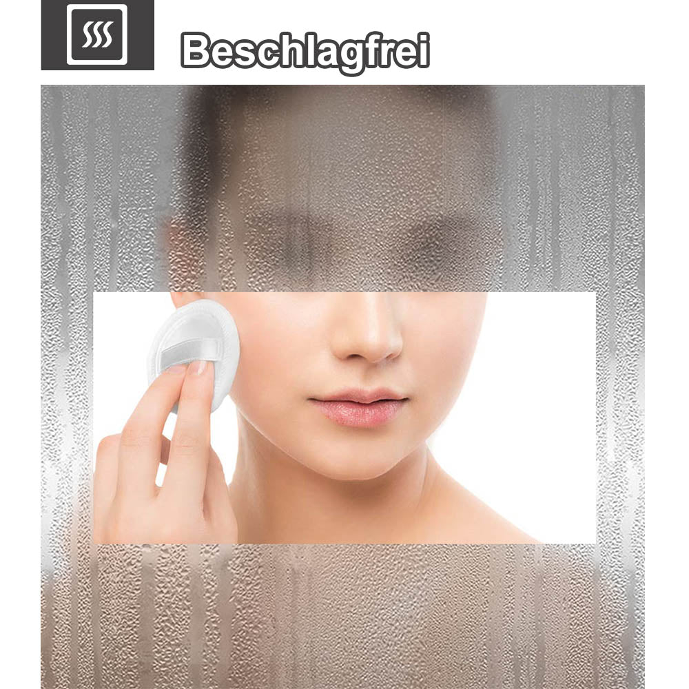 LED Badspiegel rund 50 60 70 80 90 100 cm Touch Beschlagfrei Kaltweiß Wandspiegel mit Beleuchtung