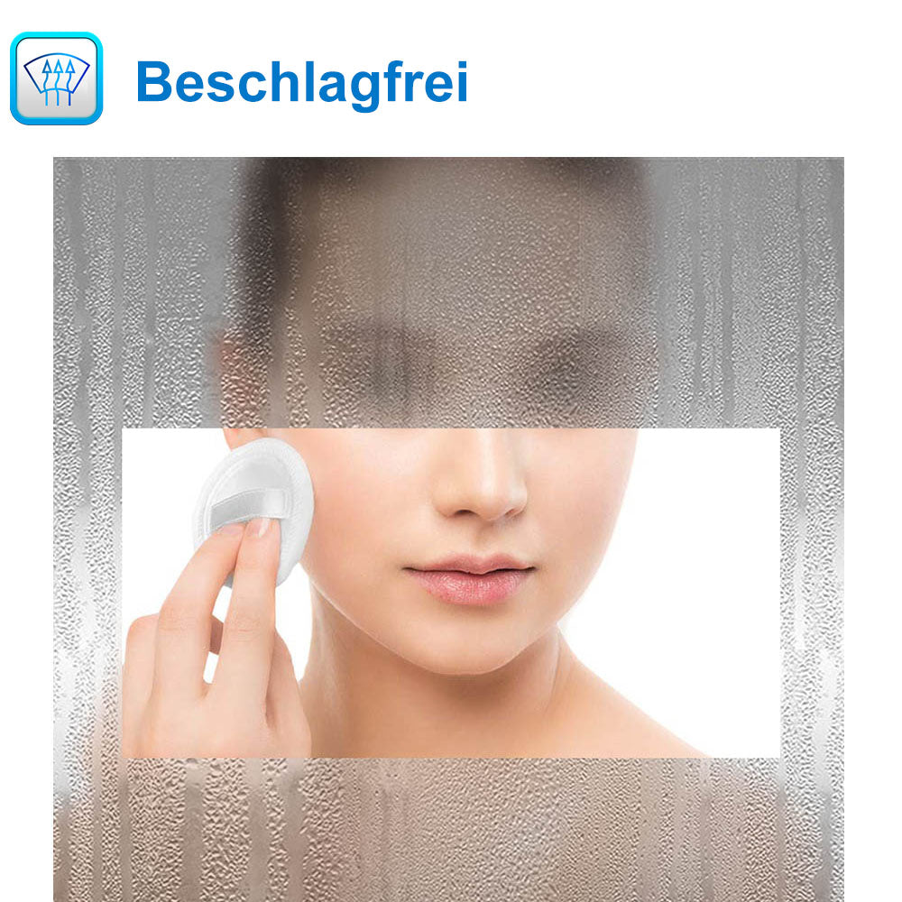 LED Badspiegel 80 -160 cm 3 Lichtfarbe 2700-6500K Wandspiegel mit Uhr, Touch, Beschlagfrei,3-Fach Vergrößerung Schminkspiegel IP44 Kalt/Neutral/Warmweiß energiesparend