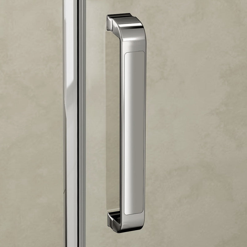 Duschtür Drehtür mit Festteil 90 cm Nische Dusche 8mm NANO Glas H.195 cm