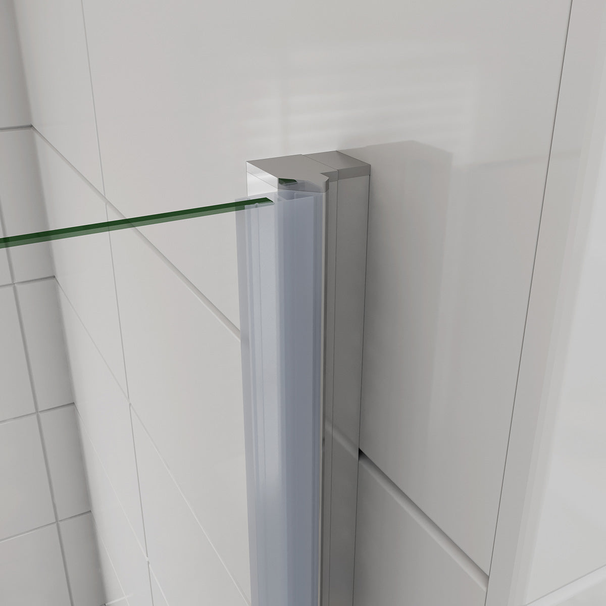 Drehtür mit Festteil Nische Duschkabine Dusche NANO Glas 90 x 195 cm