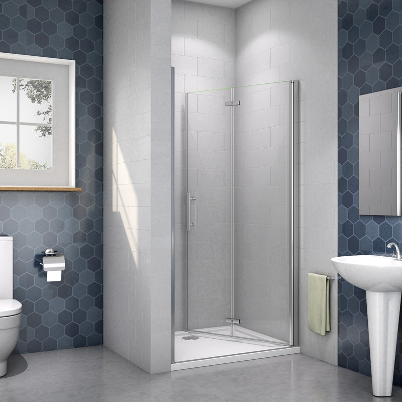 Duschtür Falttür Schwingtür Nischentür 90 x 195 cm NANO Glas Nische Dusche