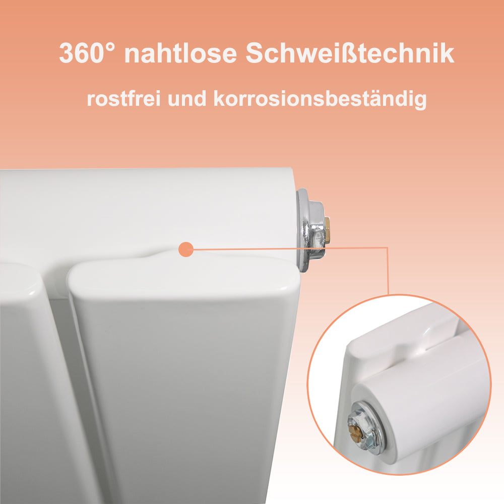 Design Heizkörper Oval Röhrenheizkörper 1800×590mm Doppellagig Weiß Großwahl
