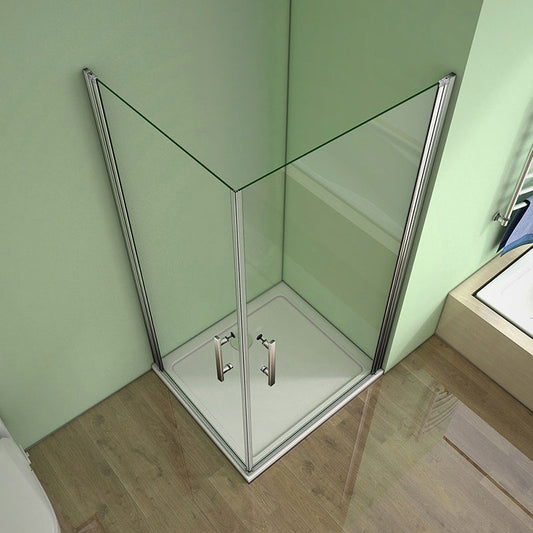 Drehtür Eckeinstieg Duschkabine 80 x 80 cm H.185 cm NANO Glas Dusche