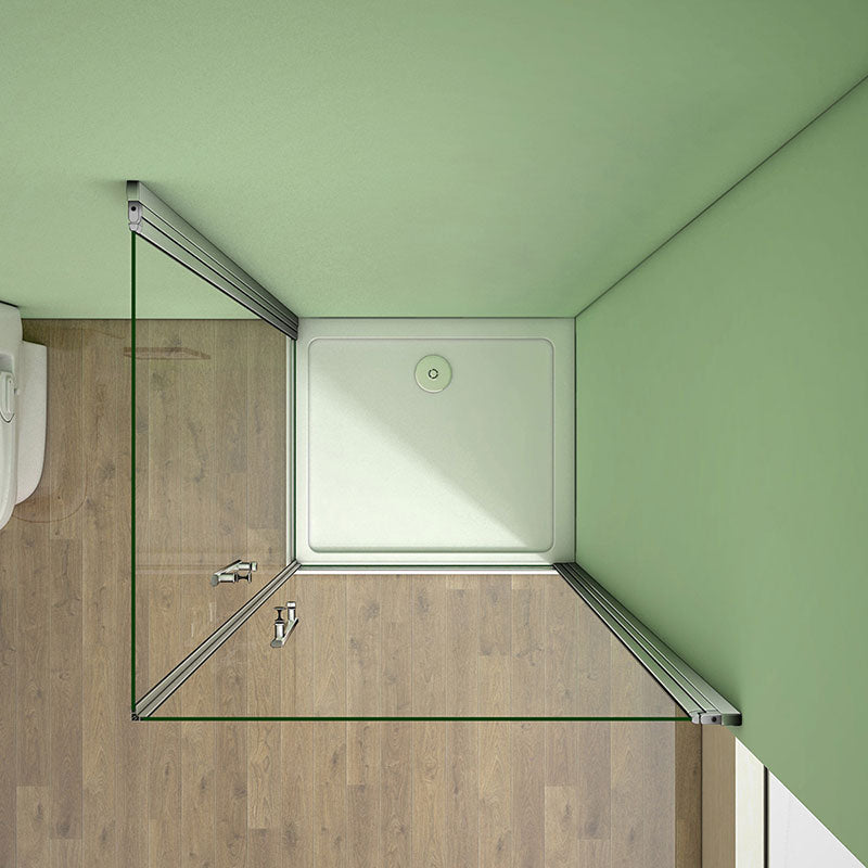 Drehtür Eckeinstieg Duschkabine 80 x 80 cm H.185 cm NANO Glas Dusche