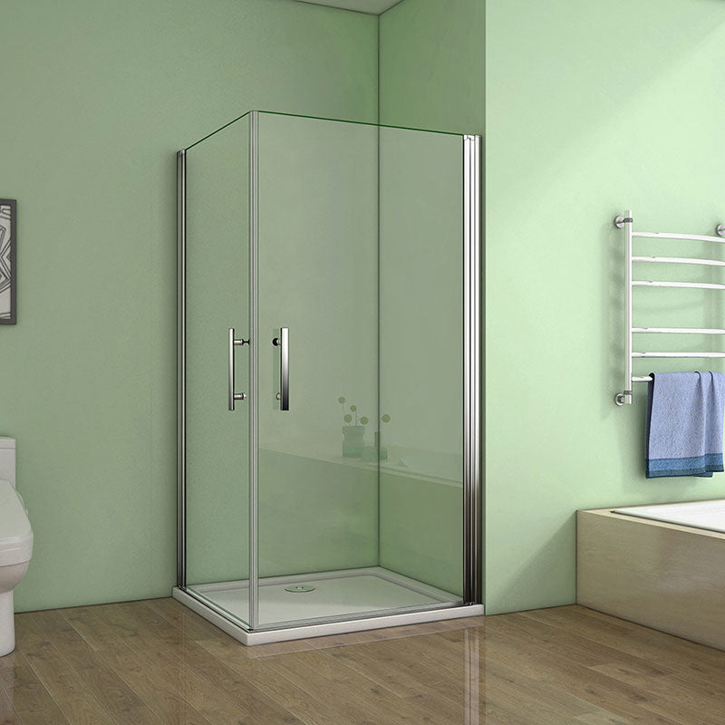 Drehtür Eckeinstieg Duschkabine 90 x 90 cm H.185 cm NANO Glas Dusche