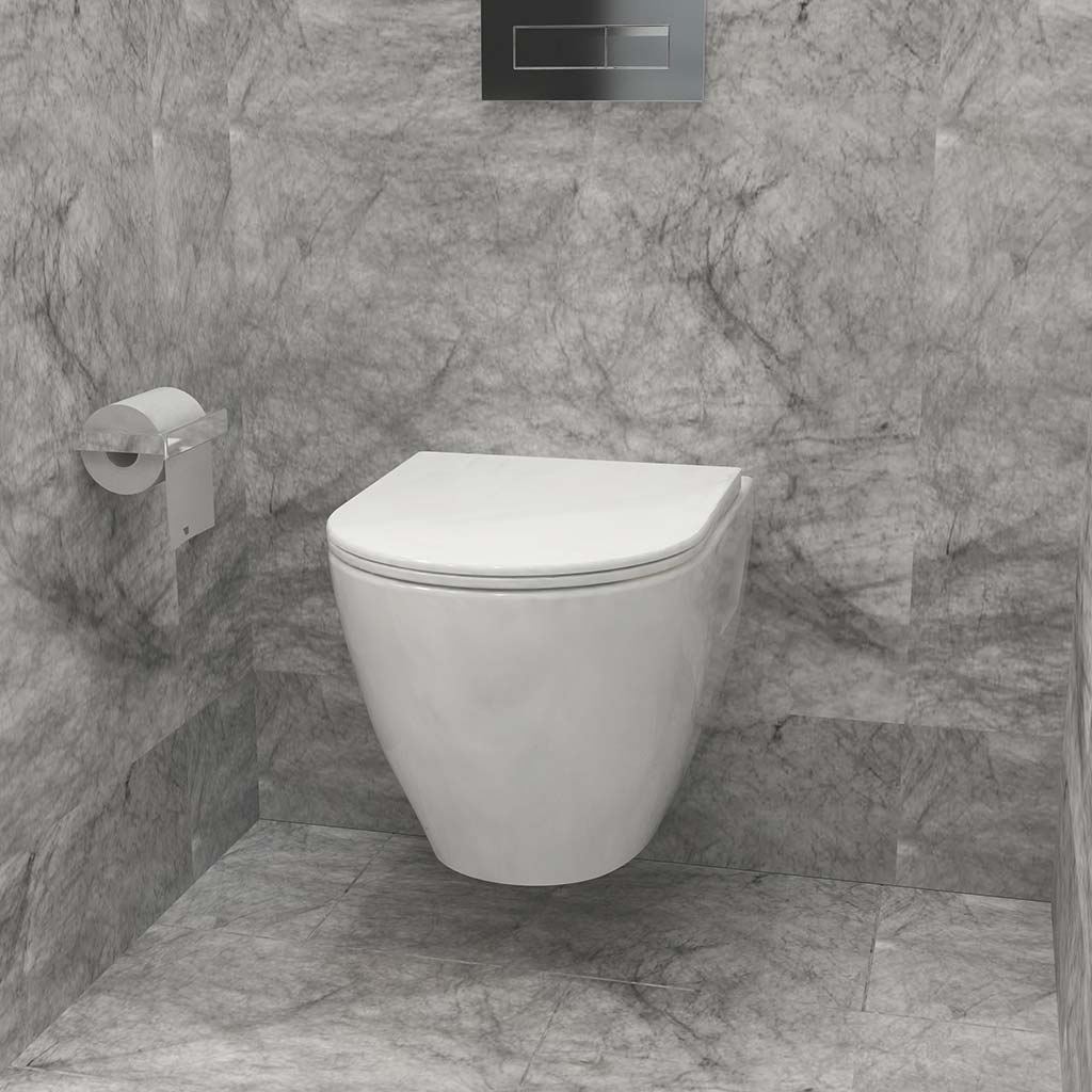 Design Hänge Wand WC Toilette mit Absenkautomatik 520x375xH.370 mm