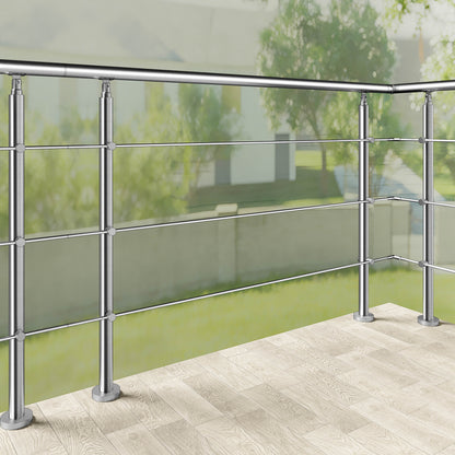 Edelstahl Geländer 3/5 Querstäbe Treppengeländer 80-240cm Handlauf | Balustradensystem für Balkon & Terrasse