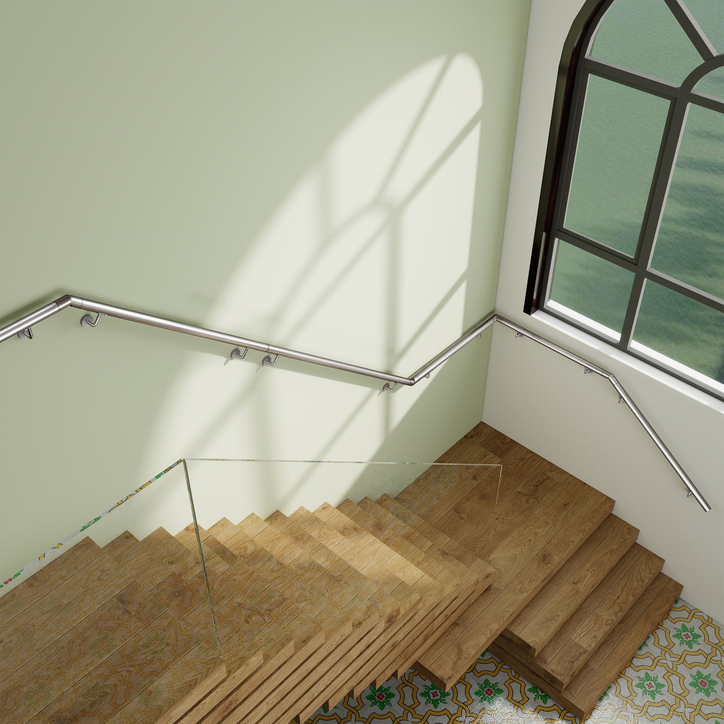 Handlauf Edelstahl 304 V2A Ø42,4 mm Wandmontage, verbindbar & erweiterbar
