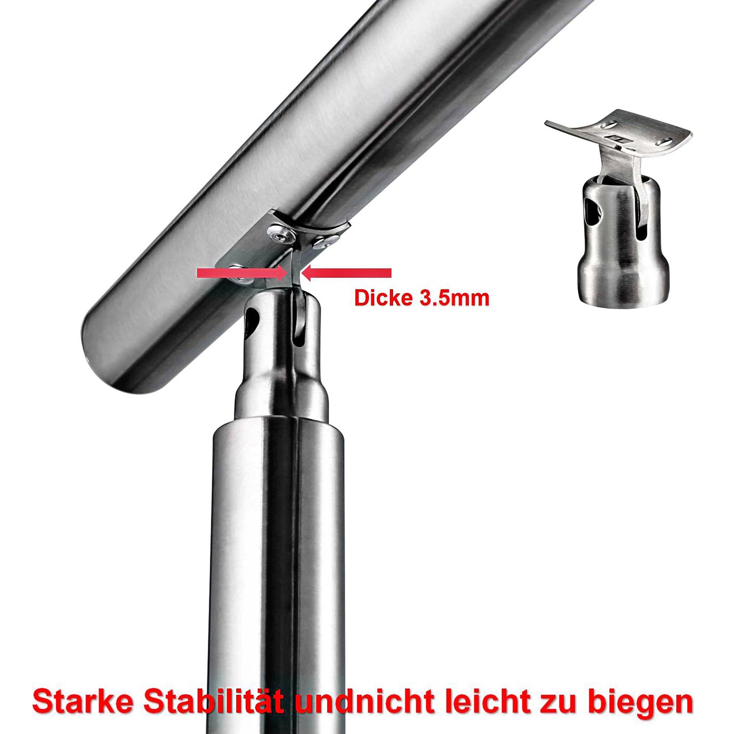 Geländer Edelstahl ohne Querstreben silber/schwarz Bodenmontage