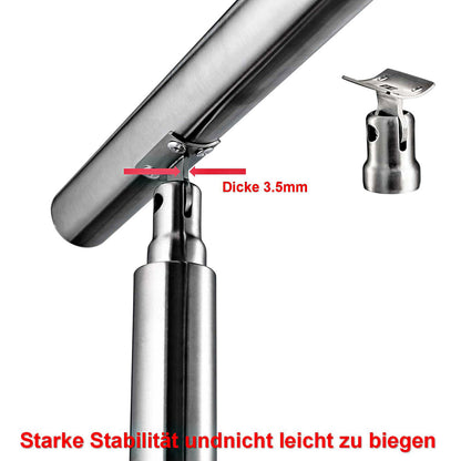 Geländer Edelstahl ohne Querstreben silber/schwarz Bodenmontage