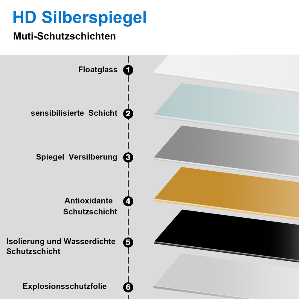 Badspiegel mit Beleuchtung 80x60cm LED Wandspiegel mit Touch,Bluetooth und Uhr,Badezimmerspiegel Beschlagfrei 3 Lichtfarbe 2700-6500K Dimmbar,IP44