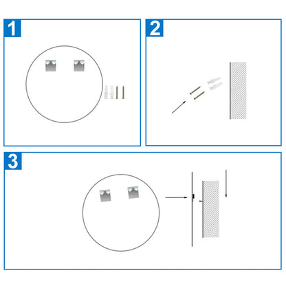 LED Badspiegel Rund 60cm Wand/Touchschalter Beschlagfrei Kaltweiß Dimmbar Badspiegel mit Beleuchtung Badezimmerspiegel Lichtspiegel IP44