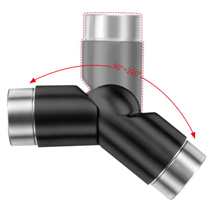 Schwarz|Verstellbar (90°–220°)