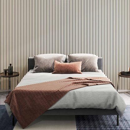 [TX1] Akustikpaneele Natur Eiche – Schlafzimmer Wandgestaltung