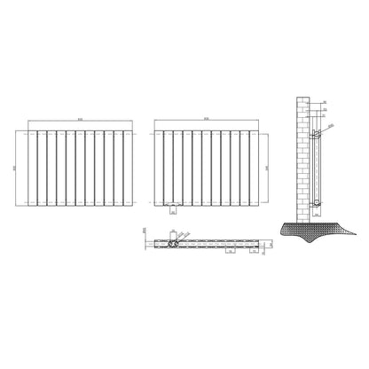 Design heizkörper flach 600x830mm weiss Doppellagig