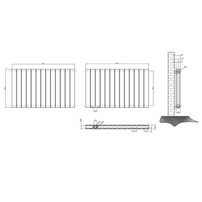 Design heizkörper flach 600x982mm anthrazit Doppellagig