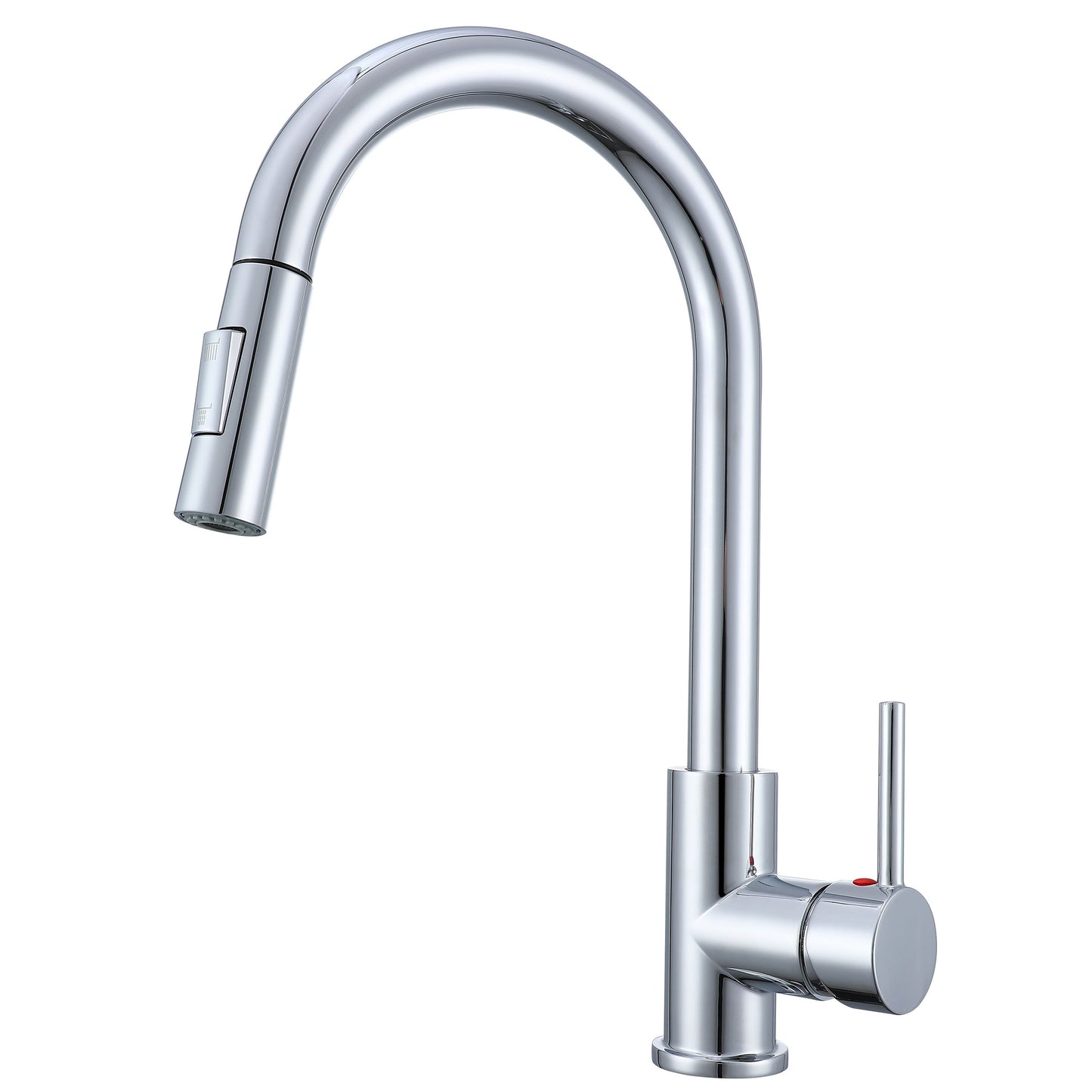 AICA Küchenarmatur mit ausziehbarer Brause & 2 Strahlarten Messingkern Wasserhahn Küche in Chrom & Schwarz Matt