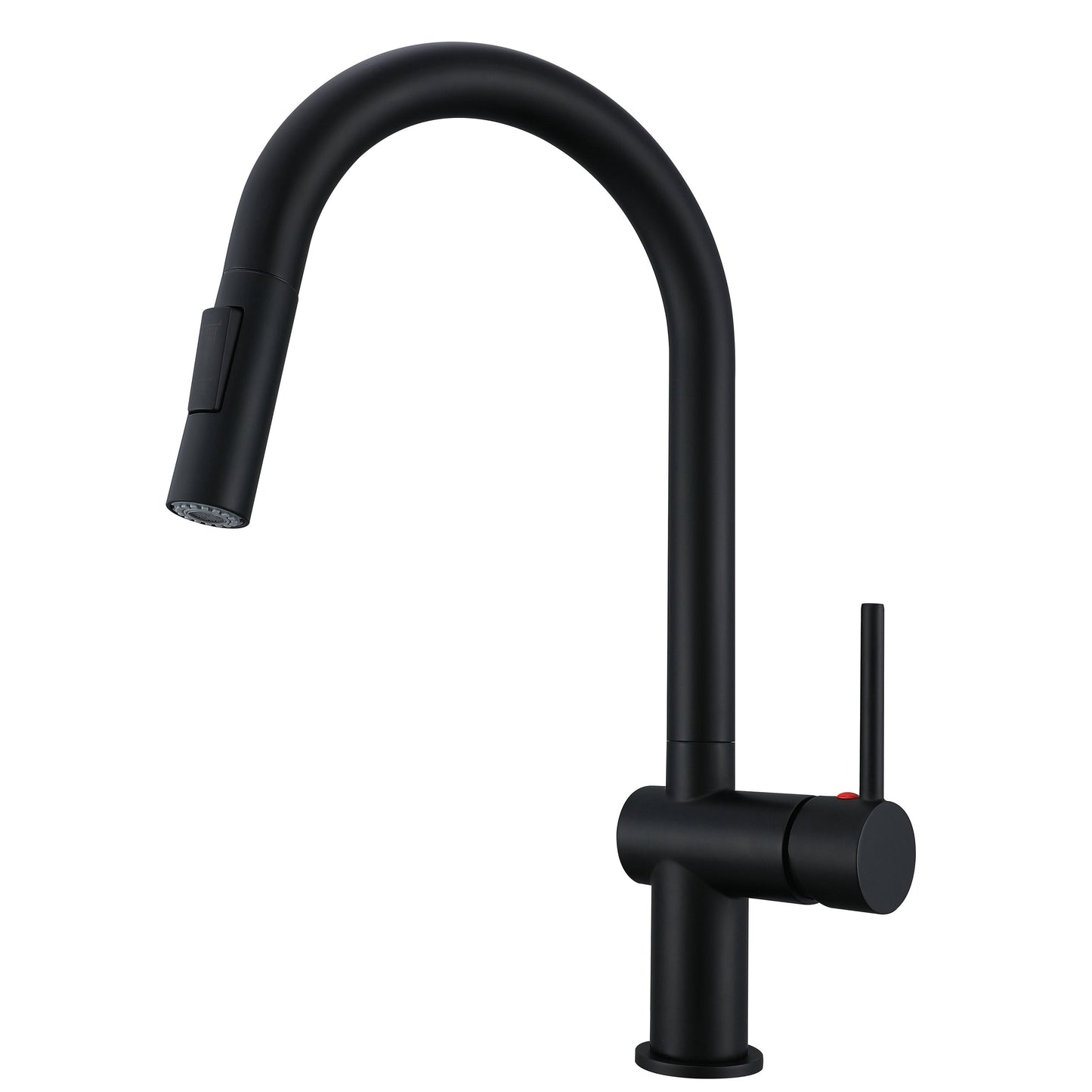 AICA Hochbogen Küchenarmatur mit ausziehbarer Brause & 2 Strahlarten Wasserhahn Küche in Chrom & Schwarz Matt