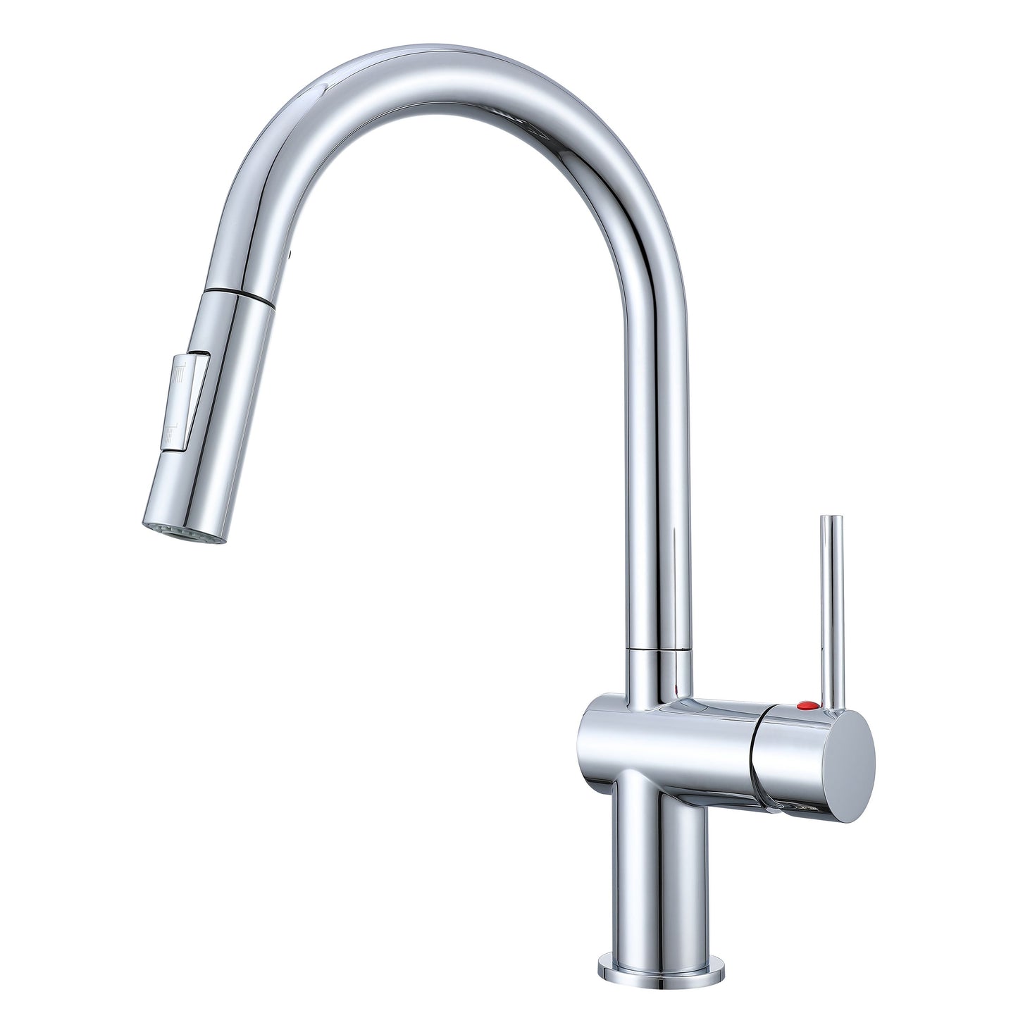 AICA Hochbogen Küchenarmatur mit ausziehbarer Brause & 2 Strahlarten Wasserhahn Küche in Chrom & Schwarz Matt