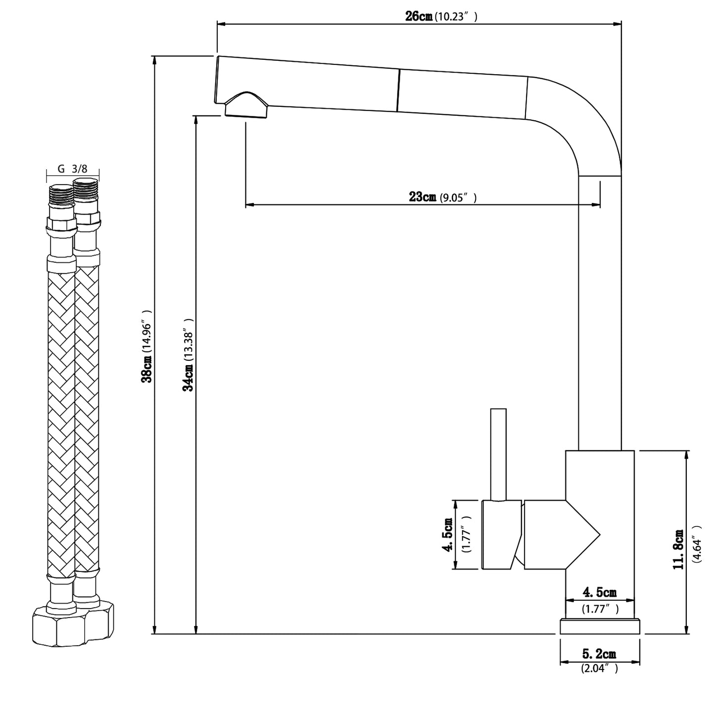 AICA Hochdruck Küchenmischbatterie aus 304 Edelstahl – Ausziehbare Brause & 2 Sprühfunktionen, versch. Farben