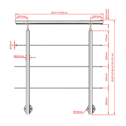 100 cm 3 Querstreben