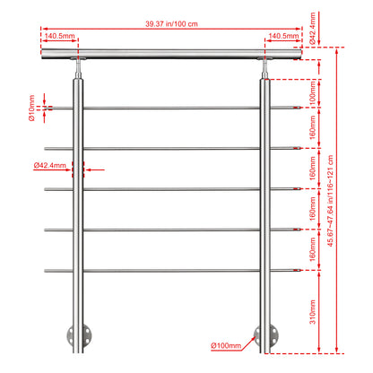 100 cm 5 Querstreben