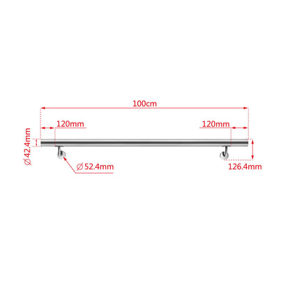 Handlauf Edelstahl 304 V2A Ø42,4 mm Wandmontage, verbindbar & erweiterbar