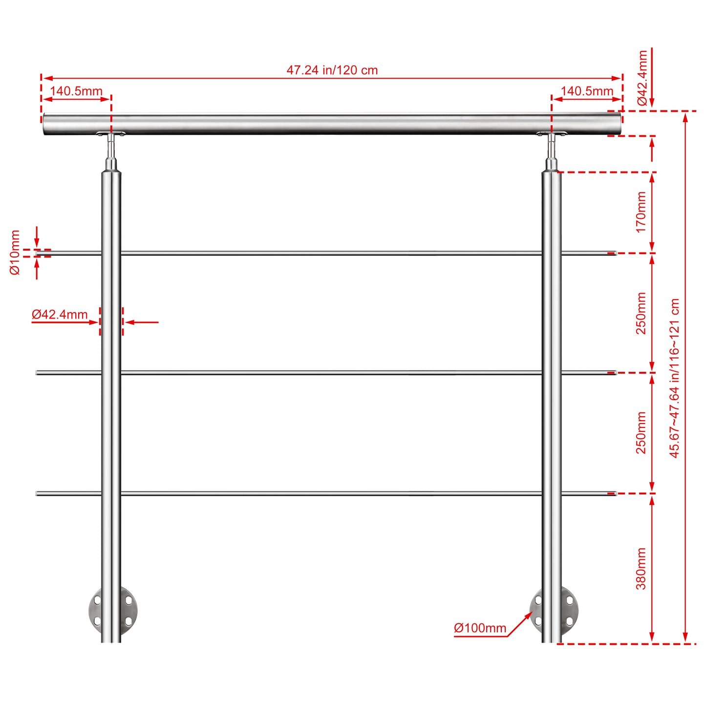 120 cm 3 Querstreben