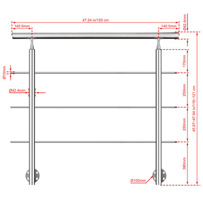 120 cm 3 Querstreben