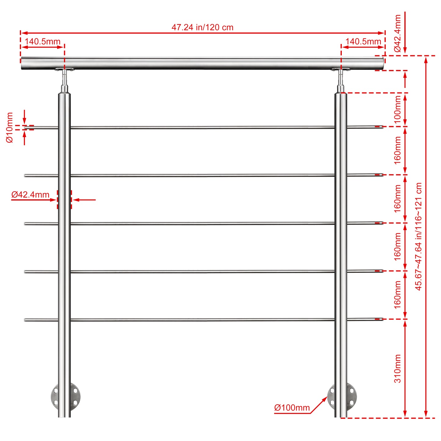 120 cm 5 Querstreben