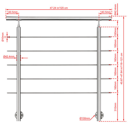 120 cm 5 Querstreben