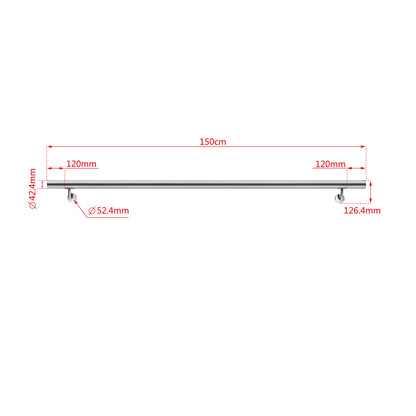 Handlauf Edelstahl 304 V2A Ø42,4 mm Wandmontage, verbindbar & erweiterbar