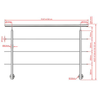 180 cm 3 Querstreben