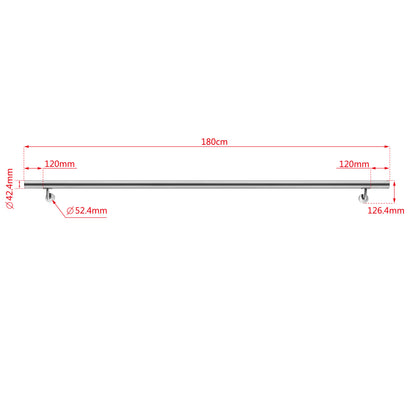 Handlauf Edelstahl 304 V2A Ø42,4 mm Wandmontage, verbindbar & erweiterbar