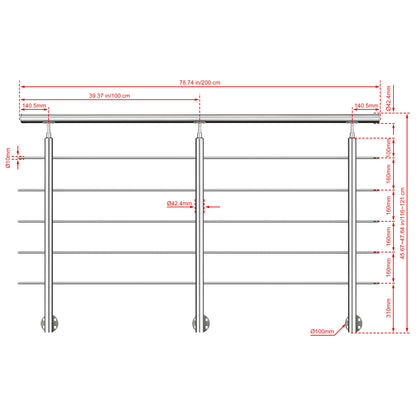 200 cm 5 Querstreben