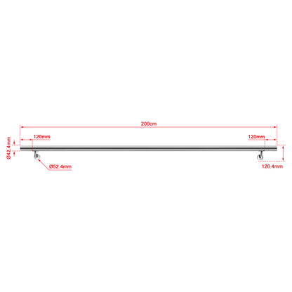 Handlauf Edelstahl 304 V2A Ø42,4 mm Wandmontage, verbindbar & erweiterbar