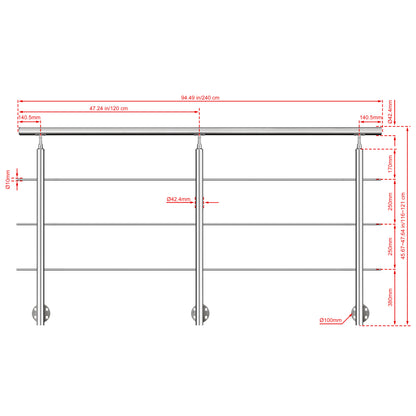 240 cm 3 Querstreben