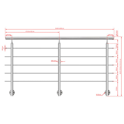 240 cm 5 Querstreben