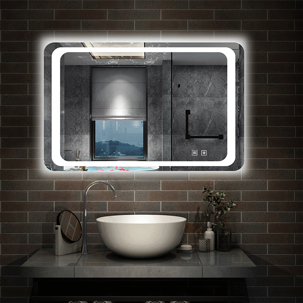 LED Badspiegel 80-140 cm Wandspiegel mit Beleuchtung DOPPLE Touch Beschlagfrei Kaltweiß