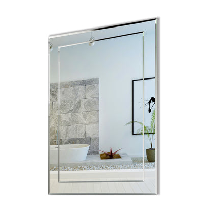 Faccettenspiegel 50×70 cm, 60×80 cm, 5+3 mm stark, Wandspiegel Badspiegel Kristallspiegel Garderobenspiegel