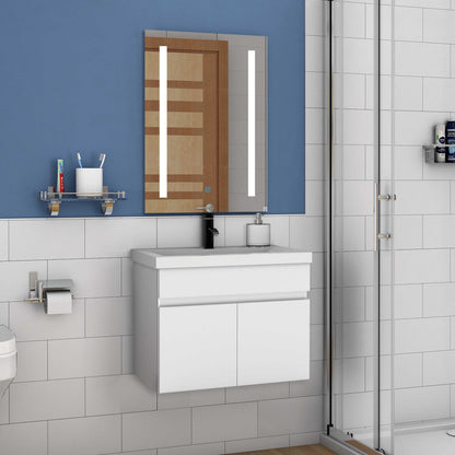 Waschtisch mit Unterschrank 60 cm Badmöbel Set mit Waschbecken  Gäste WC Weiß Matt