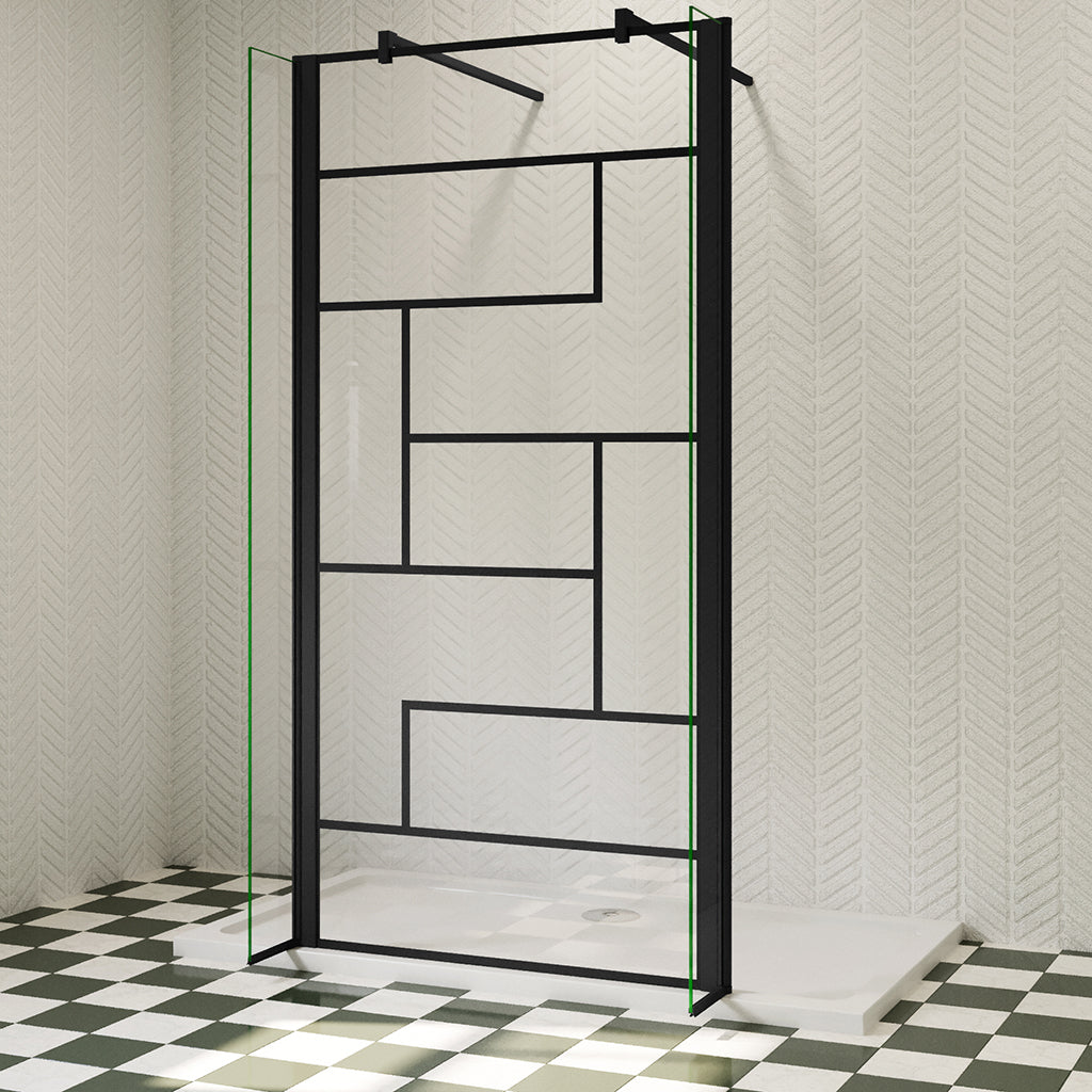 Walk In Glaswand Dusche 100 cm 8mm NANO Glas H.200 cm Industrial Look